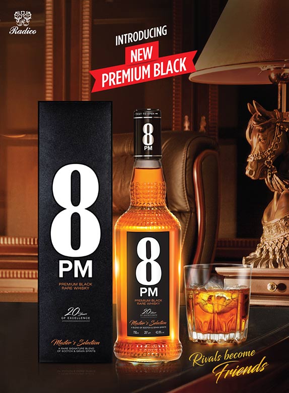 8pm Premium Black Whisky Radico Khaitan